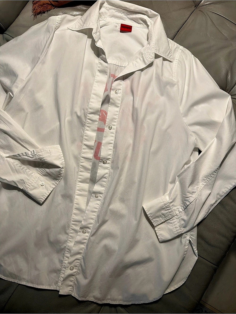 HUGO White Lovers Club Button Down Shirt